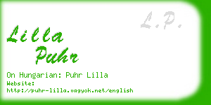 lilla puhr business card